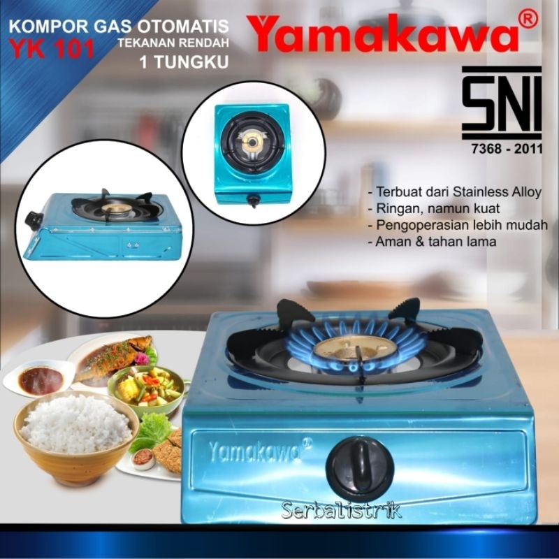 Kompor gas stainles steel otomatis 1 tungku YAMAKAWA