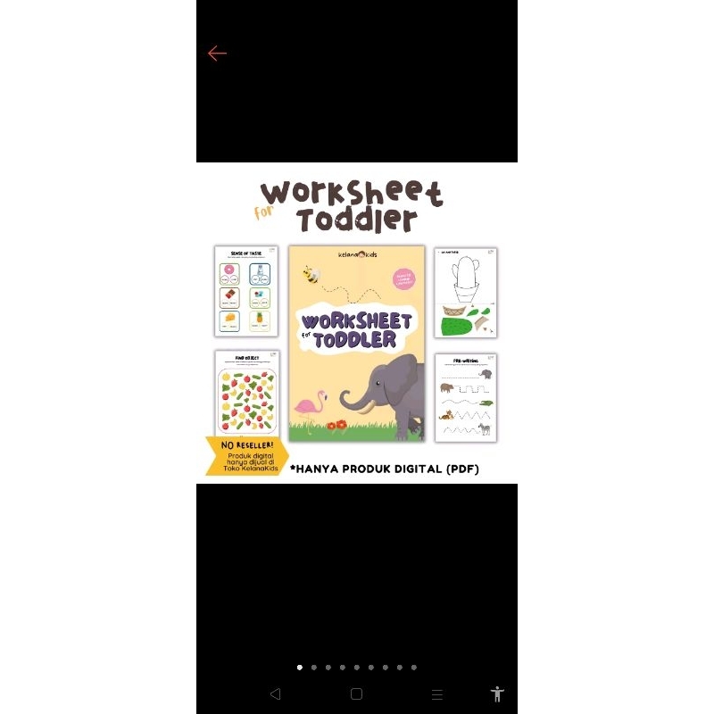 

Worksheet for toddler