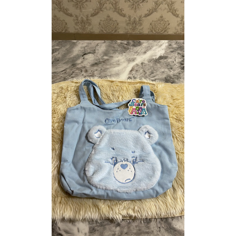 Tas Care Bears Boneka Berbulu Selempang Biru/ Pink