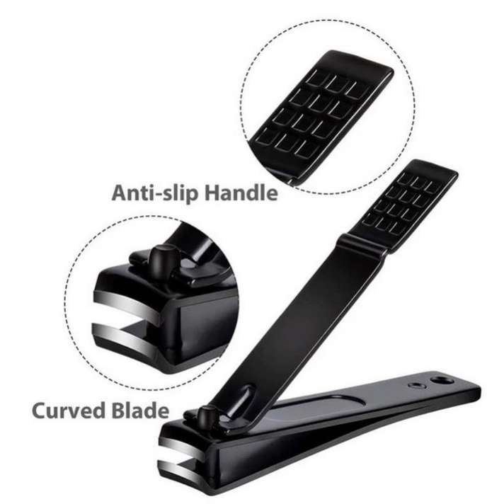 A407-A408 GUNTING KUKU HITAM stainless steel anti slip alat potong pemotong kuku ukuran sedang dan besar manicure pedicure meni pedi tajam nail clipper clip tangan kaki jari perawatan salon kecantikan