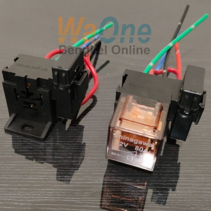 Relay 4 Kaki + Socket dan Sikring Model Bangku Relay Untuk Klakson dan Lampu