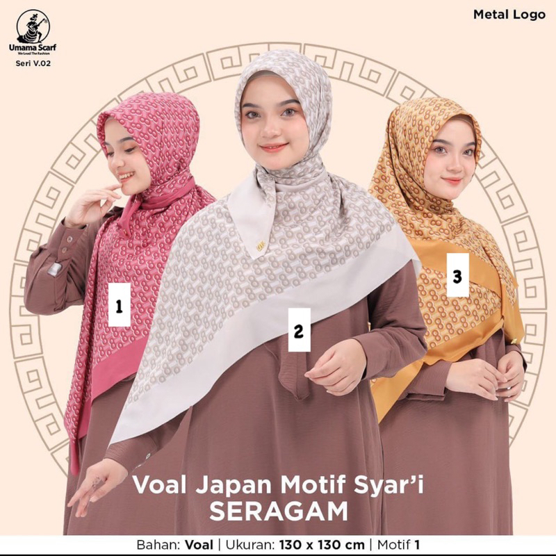 SEGIEMPAT MOTIF VOAL JAPAN SYARI SERAGAM METAL LOGO UMAMA SCRAF V.02