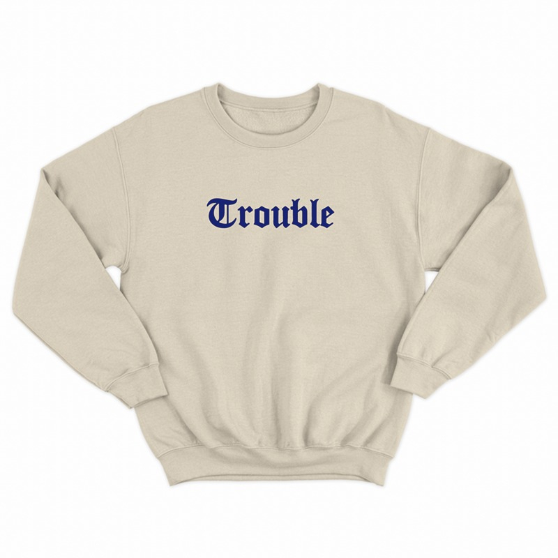 Parisdivarious Sweater Hoodie Sweatshirt Crewneck Trouble Bahan Fleece Size S - XXL (Pria &amp; Wanita)