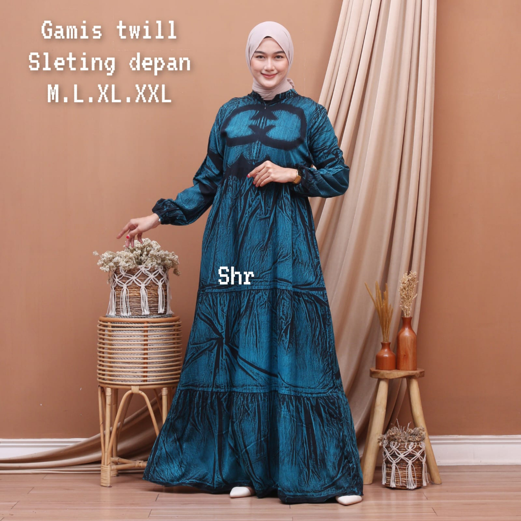 SAHARA=GAMIS TWILL TIE DYE TWILL RAYON SUPER ABSTRAK/GAMIS TWILL ORY MALAMAN/HOMEDRESS TERBARU