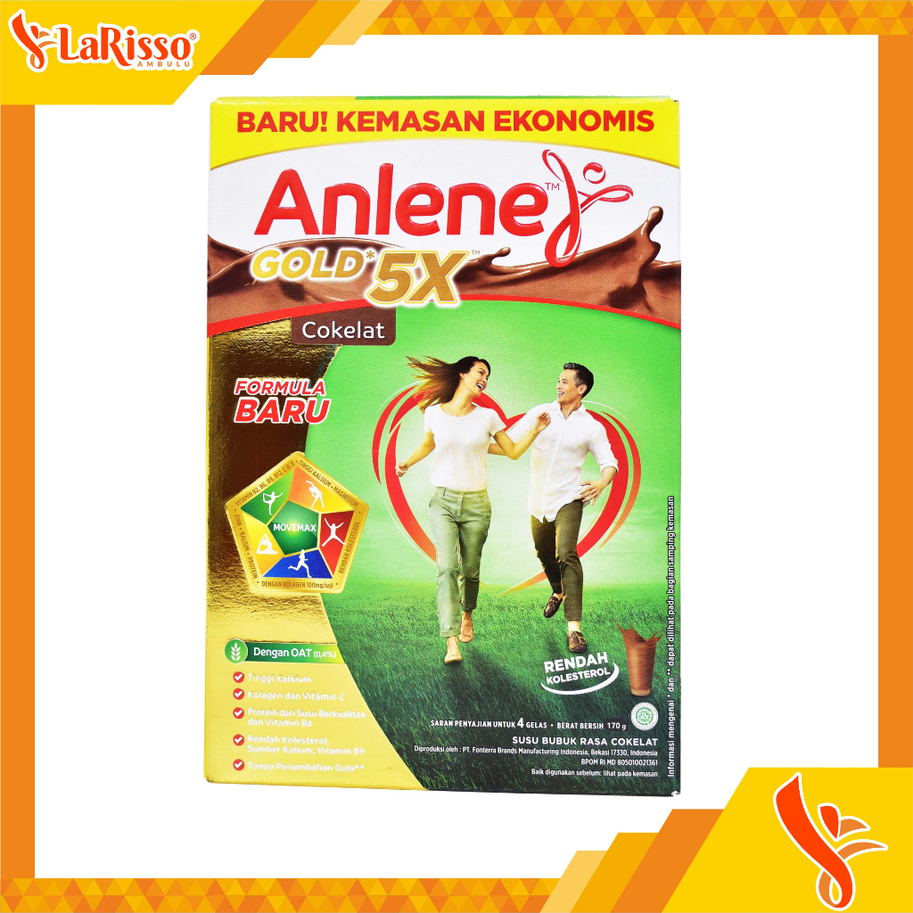 ANLENE GOLD SUSU BUBUK 170GRAM RASA COKLAT