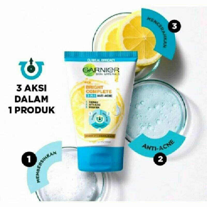 GARNIER Light Complete Facial SCRUB / FOAM / SAKURA WHITE 100ML