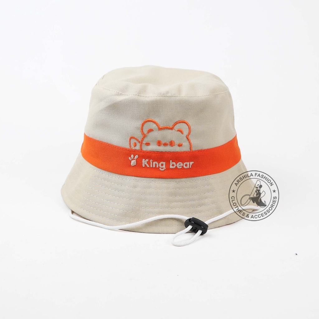 Topi Bucket Anak Bordir King Bear