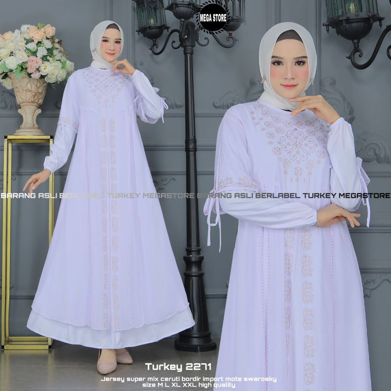 Gamis Abaya Turkey 2271 Mega Store Longdress Busana Muslimah