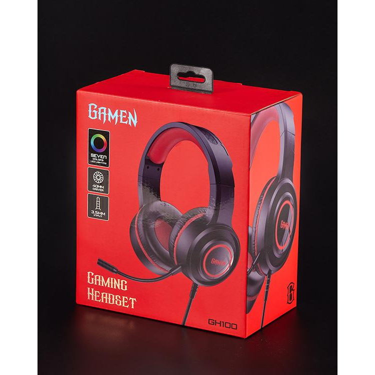 GAMEN GH100 Gaming Professional Headset / Earphone / Headphone Gaming 3D Sound With Mic For PC / Handphone