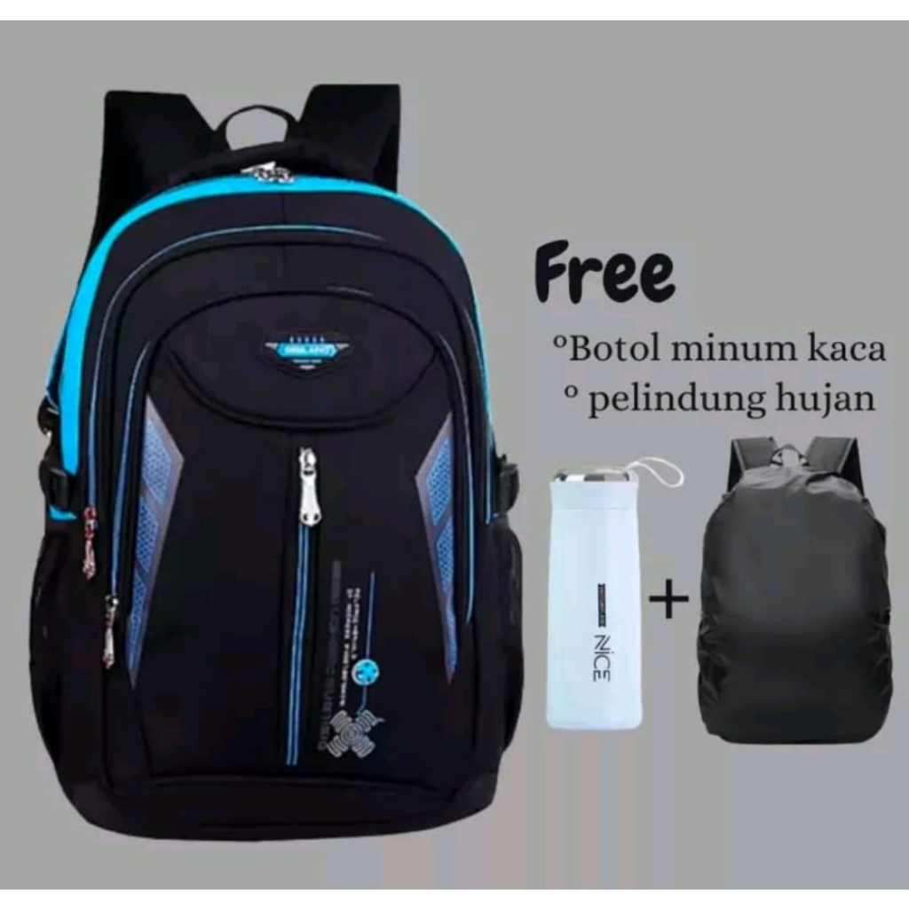 Tas Sekolah SD SMP SMA Tas Ransel Anak Laki Laki Tas Polos