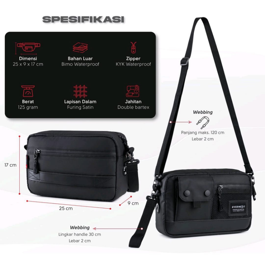 Waistbag Tas Selempang Slingbag Slempang Sling Bag Pria Cowok Distro Anti Air Original Kecil Waterproof R23