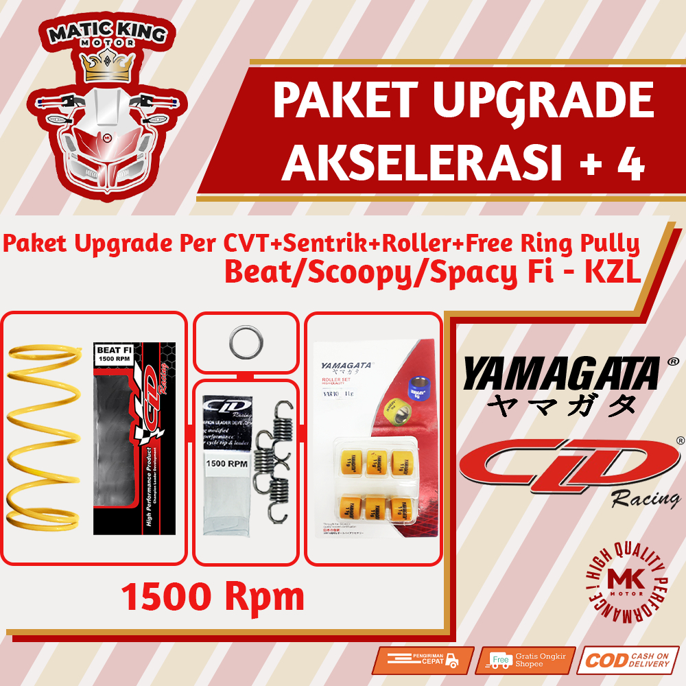 Paket Upgrade Per CVT + Sentrik + Roller Honda Beat Vario Scoopy PCX Genio Deluxe Spacy YAMAGATA CLD 1000/1500 RPM