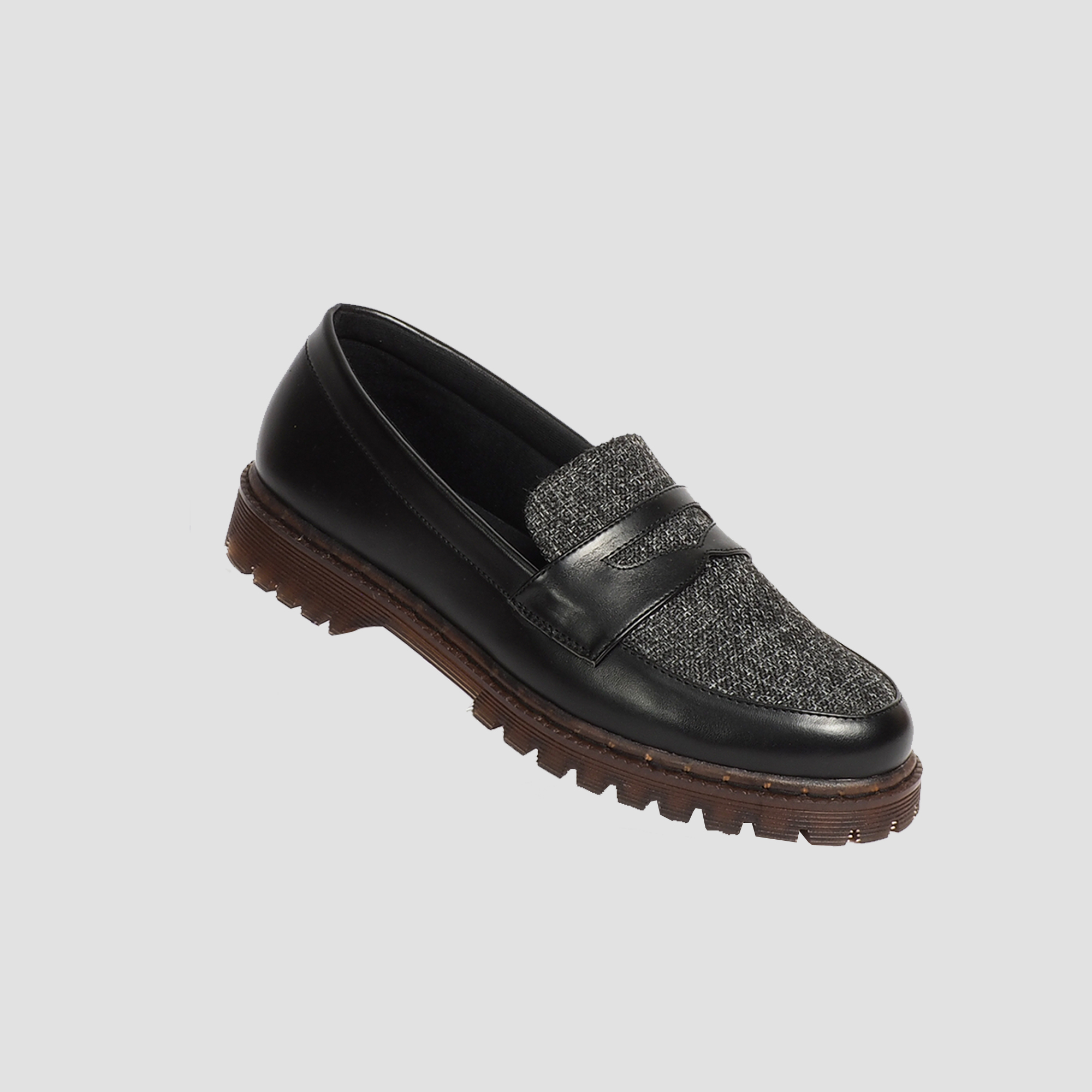 Sepatu Unisex Slip On Loafers Formal | BT SETORA GREY BLACK