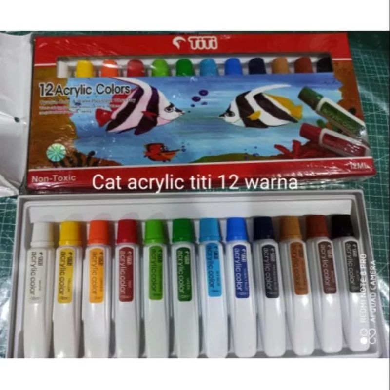 

Cuci Gudang !! Cat Acrylic TiTi 12 Colors 12 ML ( Set ) Original Murah 12 Warna ( Set )
