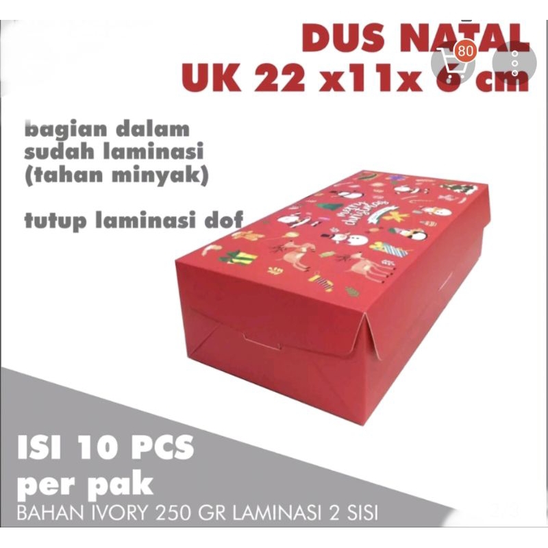 

box/kotak kue/hampers natal 22cm x 11cm x 6cm