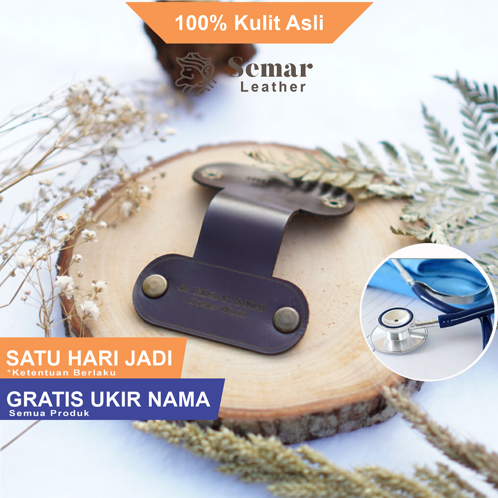 

Stetostag Penanda Stetoskop Tag Custom Nama Kulit Asli CT