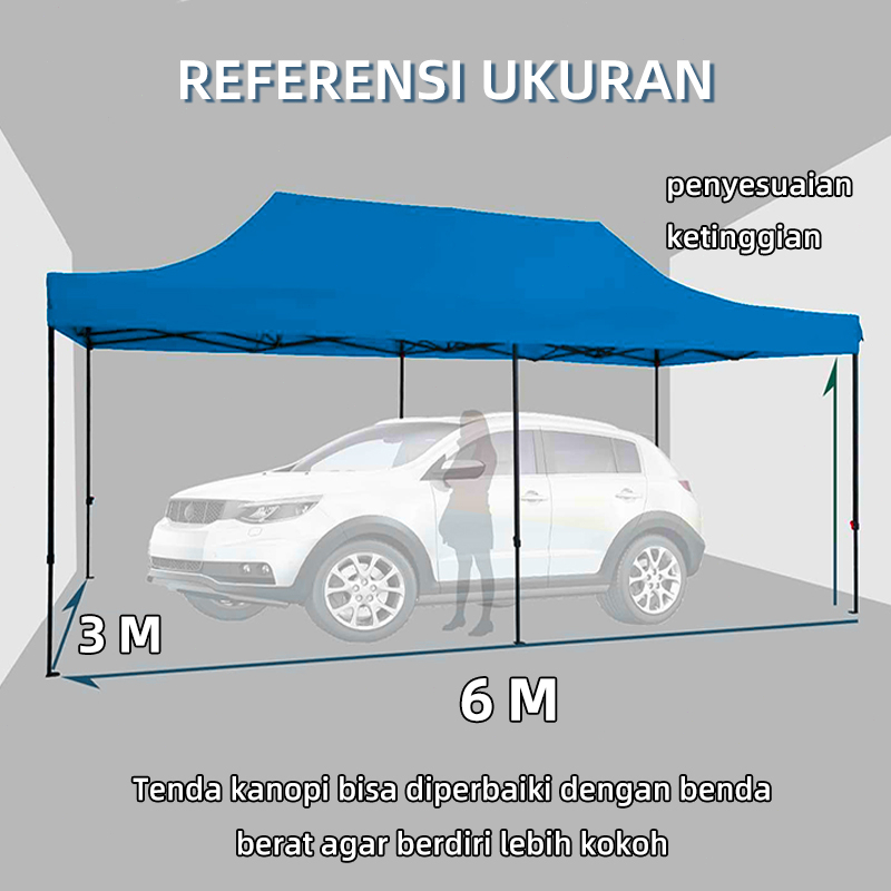 Y&amp;T Tenda Jualan 3x6 Tenda Lipat 3x4.5 Tenda Bazar 600D Outdoor Tenda Gazebo Pameran Dagang Biru dan Merah  Alat Olahraga