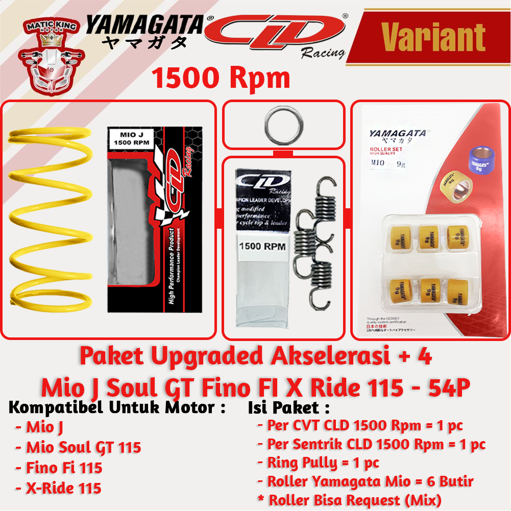 Paket Upgrade Per CVT + Sentrik + Roller Yamaha Mio M3 S Z Soul GT Fazzio Lexi X Ride Fino Freego 125 YAMAGATA CLD 1000/1500 RPM