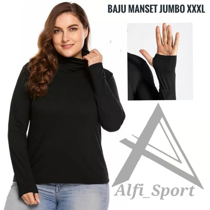 Baju olahraga lengan panjang pria Wanita Kaos Training Olah raga Lari Manset Panjang baselayer Thumb