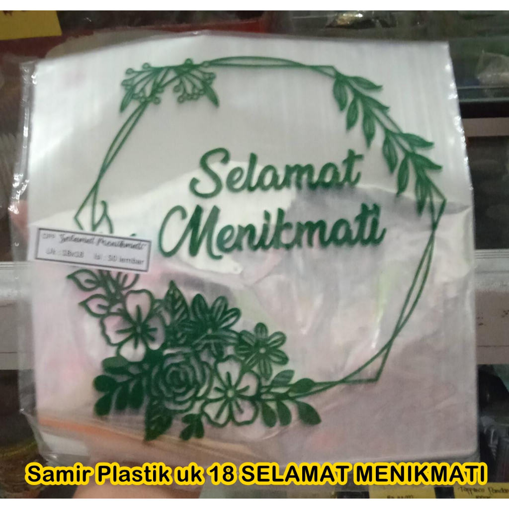 plastik tutup kotak nasi plastik samir / PLASTIK SAMIR SELAMAT MENIKMATI ISI 50PCS UNTUK KOTAK NASI
