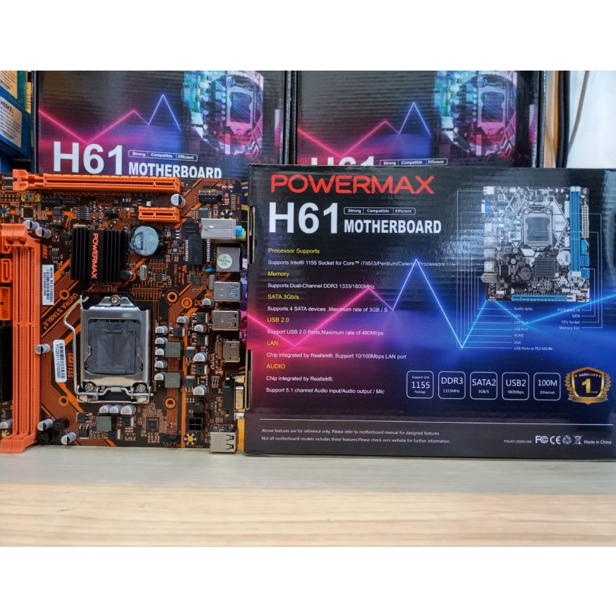 New Mobo Intel LGA 1155 H61 Powermax - Mainboard LGA 1155 H61 Powermax New