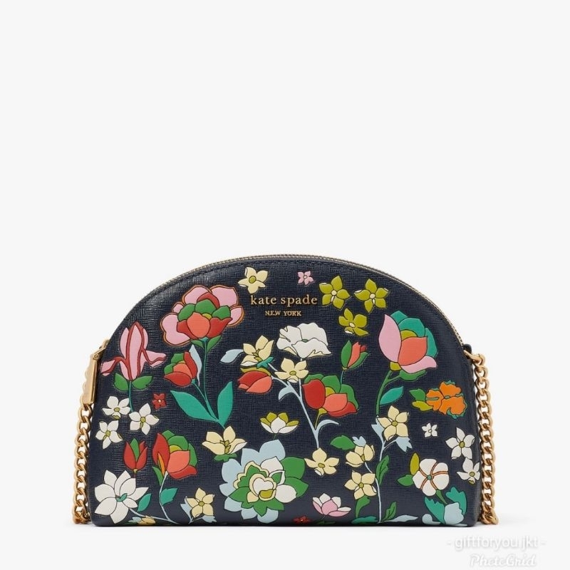 Tas Selempang Kate Spade Bag Morgan Flower Bed Embossed Double Zip Dome Crossbody Wanita Perempuan W