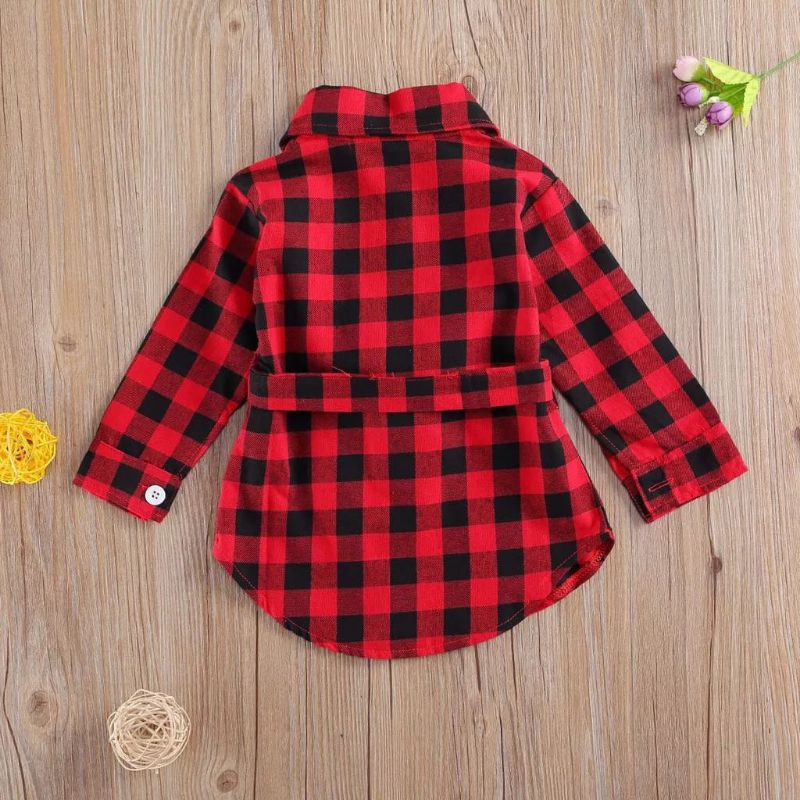 Dress baju anak perempuan 5 6 7 tahun merah kotak natal bahan katun