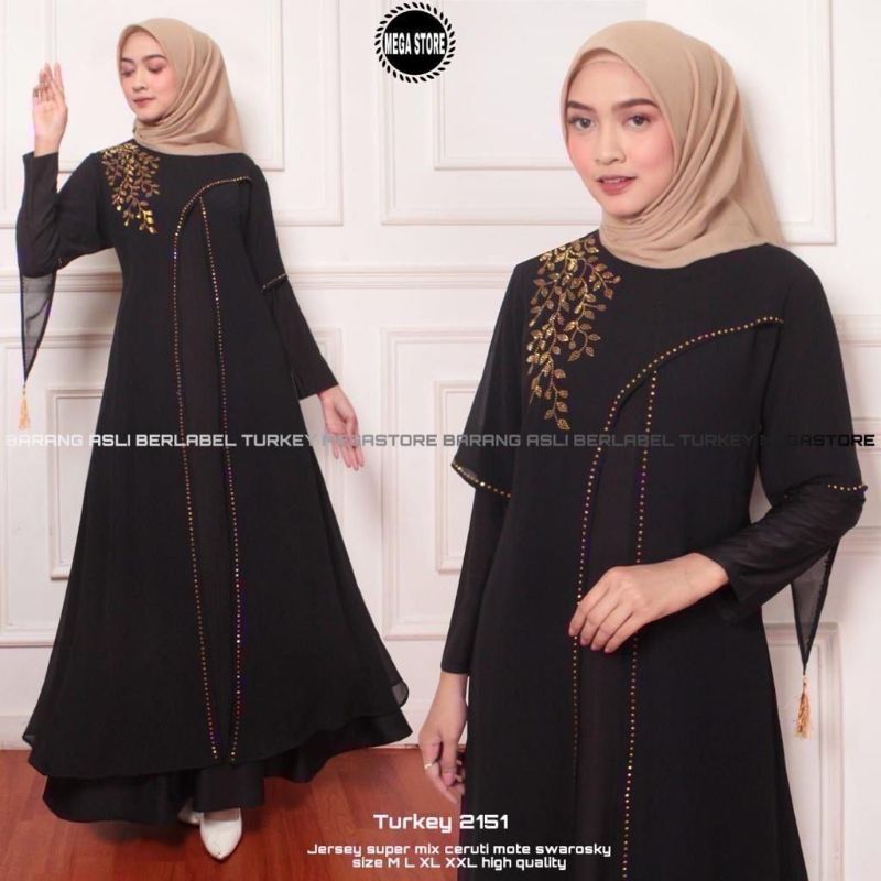 Gamis Abaya Turkey 2151 Mega Store Longdress Busana Muslimah