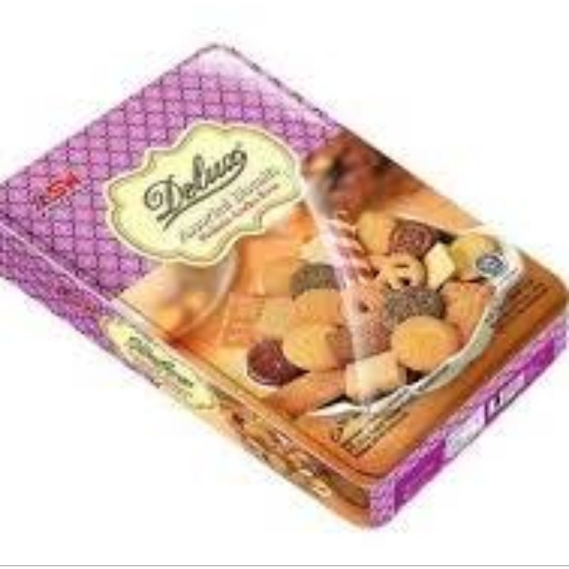 PROMO ASW FOODS DELUX ASSORTED BISCUITS ANEKA RASA BISKUIT LEBARAN KALENG 600GR BESAR ENAK WAFER