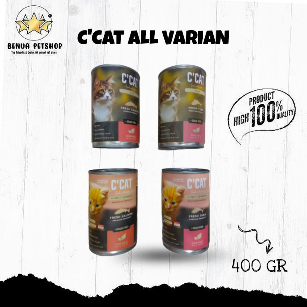 C'CAT PREMIUM CATFOOD MAKANAN KUCING KALENG ALL VARIAN - 400 GR