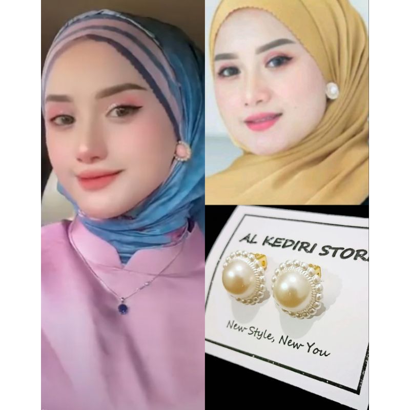 Anting Hijab Jepit/Anting Hijab klip tanpa tindik Kekinian