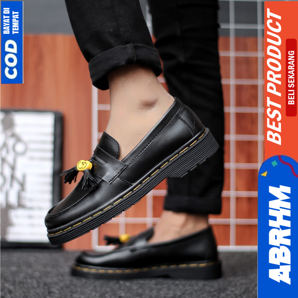 ABRHM Sepatu Loafers Docmart Formal Pantofel Casual Kerja Pria