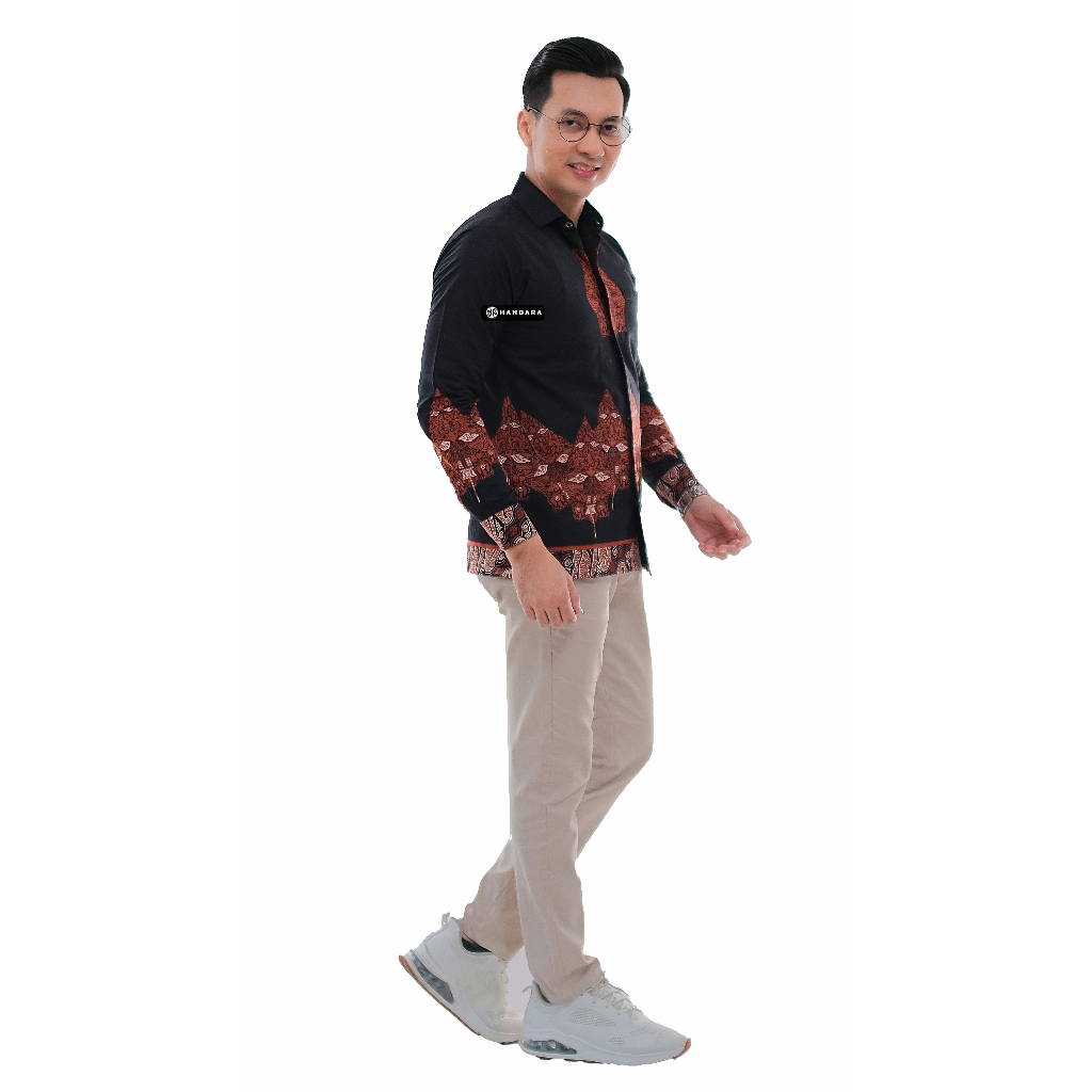 Handara Batik Pria Giriandra Hitam Sogan HB-186