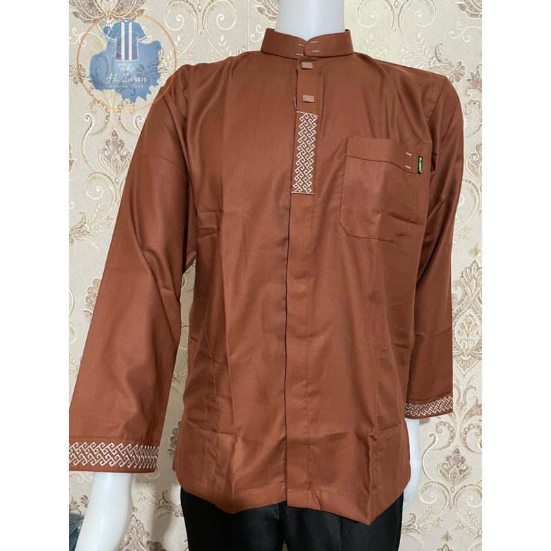 koko awf / alwafa gold bordir warna / hitam / putih / panjang cuff