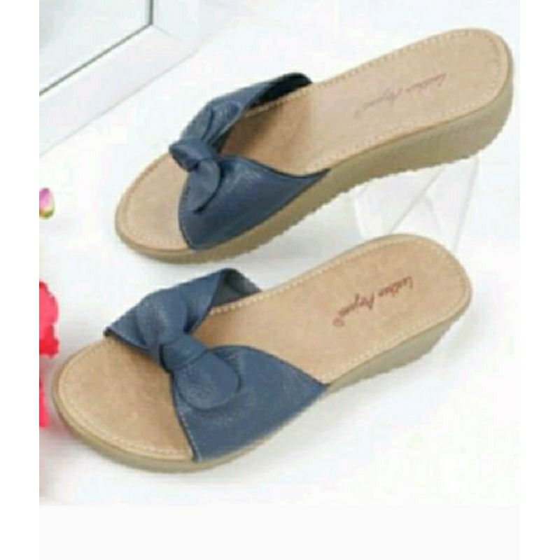 Sandal Kulit Sapi Asli Wedges Wanita