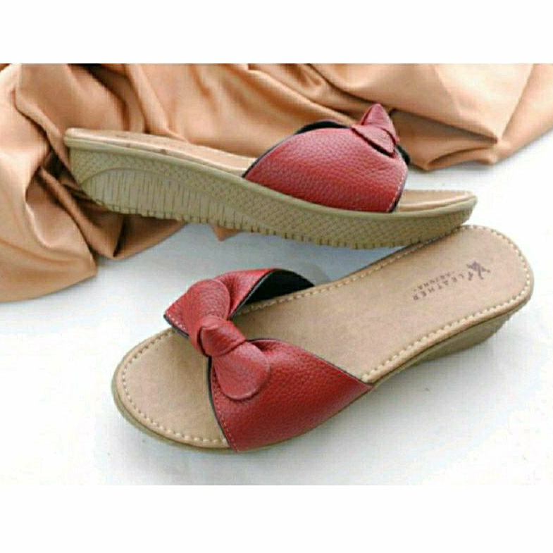 Sandal Kulit Sapi Asli Wedges Wanita