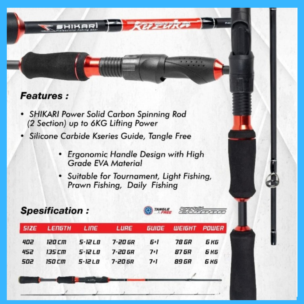 Joran Pancing Shikari Kuzuka Carbon Solid 5-12lb 150cm