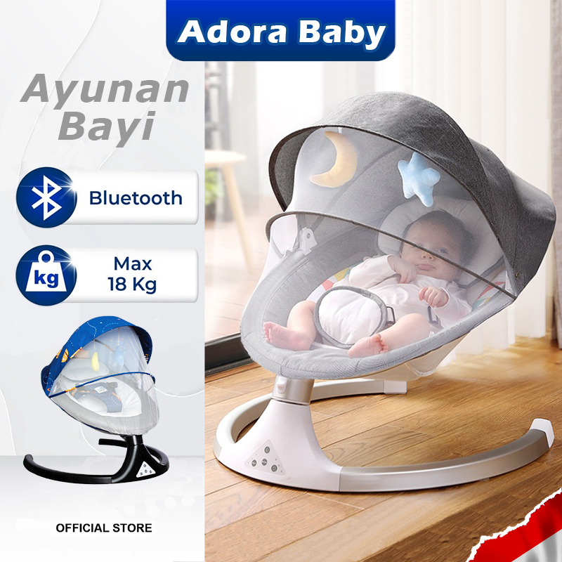 [ With Remote Control ] Ayunan Bayi Otomatis Goyang Sendiri/Ayunan Swing baby/Ayunan Baby Swing/Baby Swing Chair/Baby Swing Chair/Baby Swing Bed/Bouncer Elektrik Bayi/Bouncer Swing Elektrik/Swing Ayunan Bayi