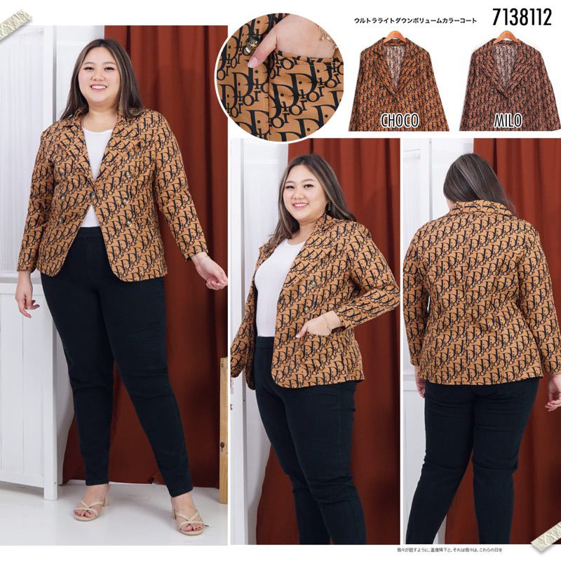 blazer wanita jumbo blazer motif viral blazer kekinian blazer import