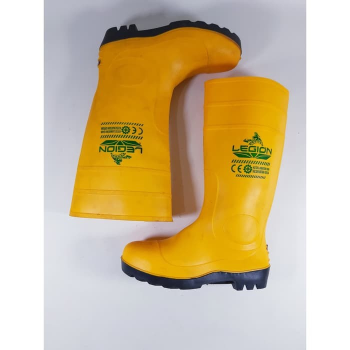 SEPATU BOOT LEGION BAHAN RUBBER BOOT KARET UJUNG BESI SAFETY BOOT LEGION