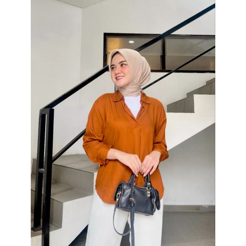 Aluna Basic Blouse - Kemeja Rayon Polos