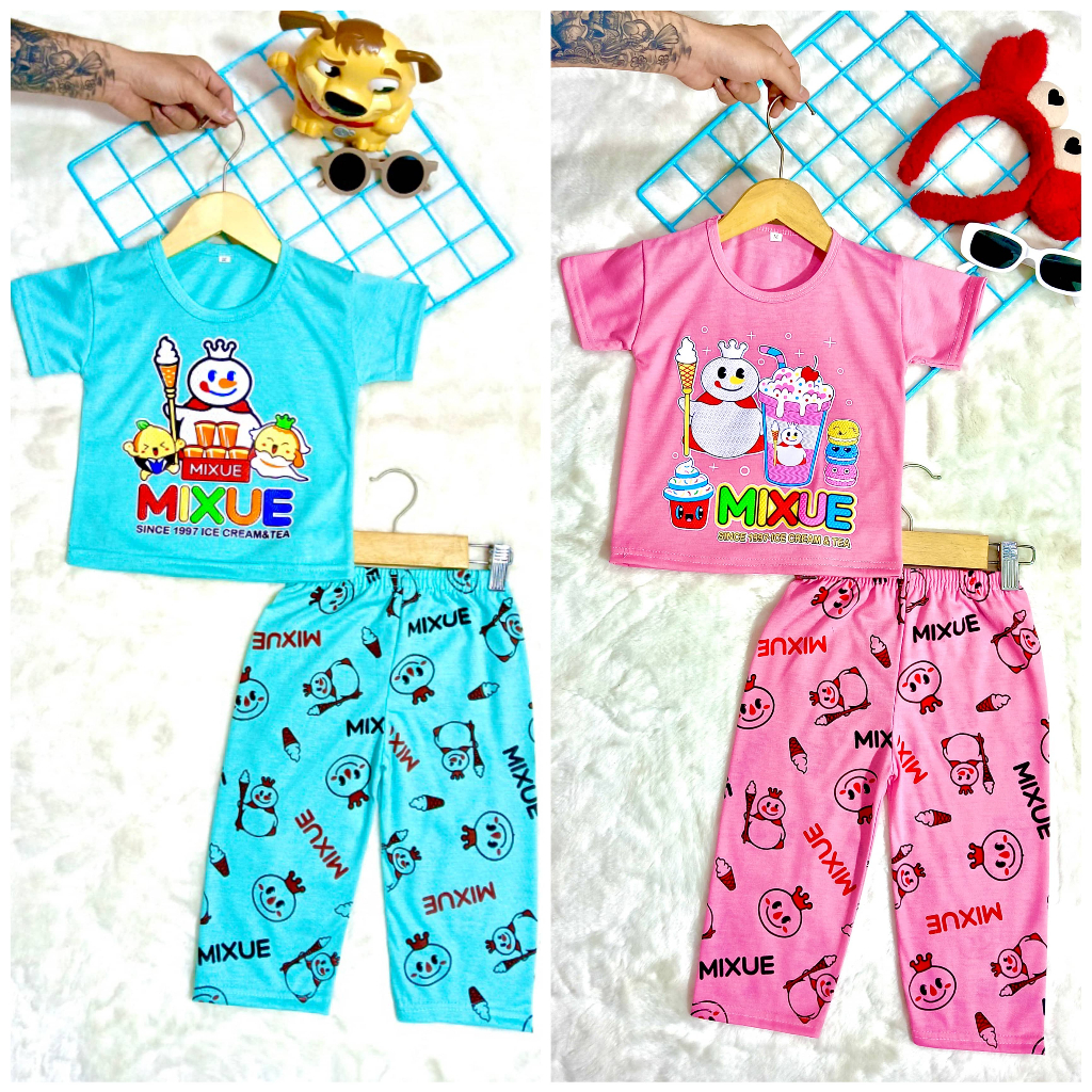 V&amp;Z Kids - SETELAN CELANA PANJANG ANAK PEREMPUAN/LAKI - LAKI/UNISEX MOTIF MIXUE USIA 0 - 7 TAHUN