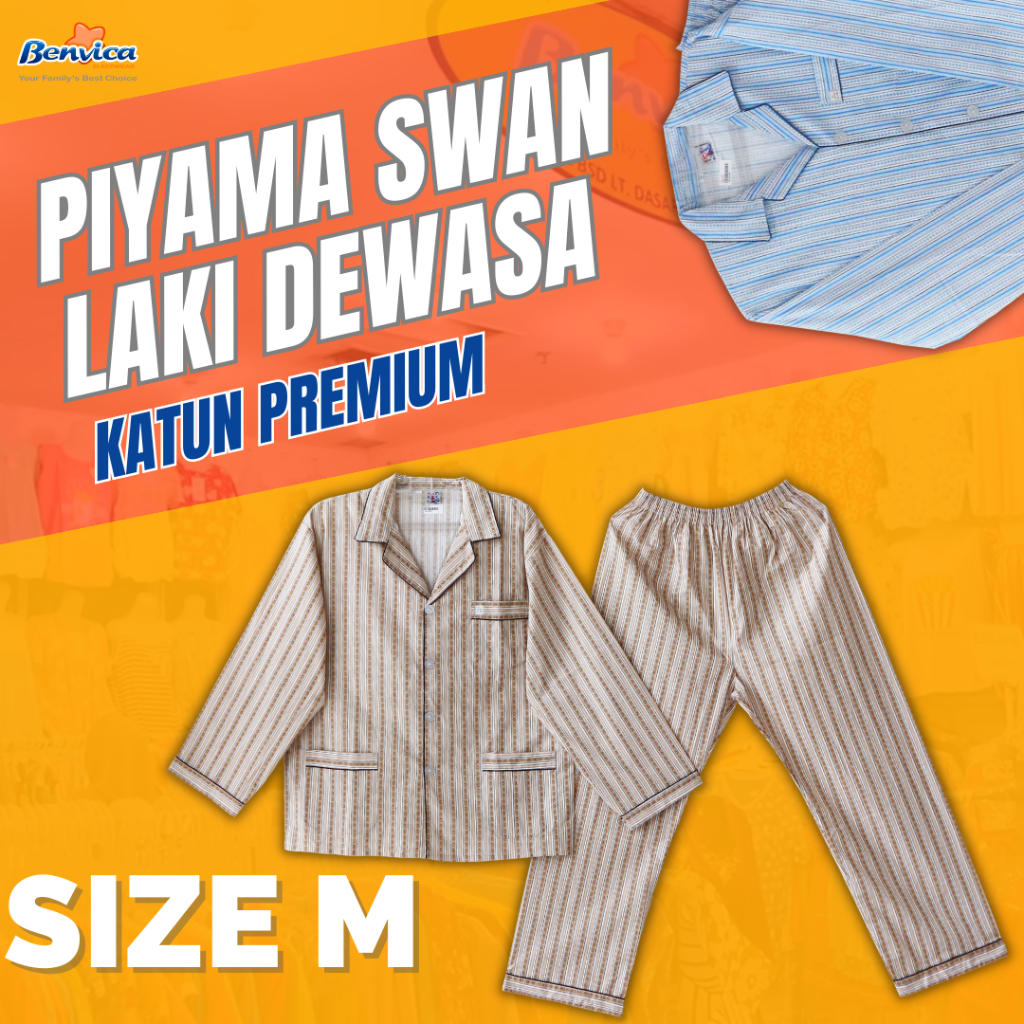 BAJU TIDUR PIYAMA LAKI-LAKI DEWASA M SWAN