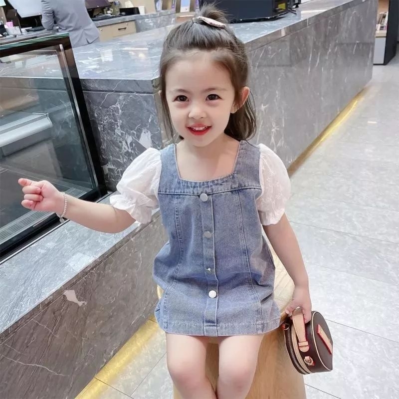 DRESS ANGELA KOREA STYLE JEANS ANAK 1-5 TAHUN