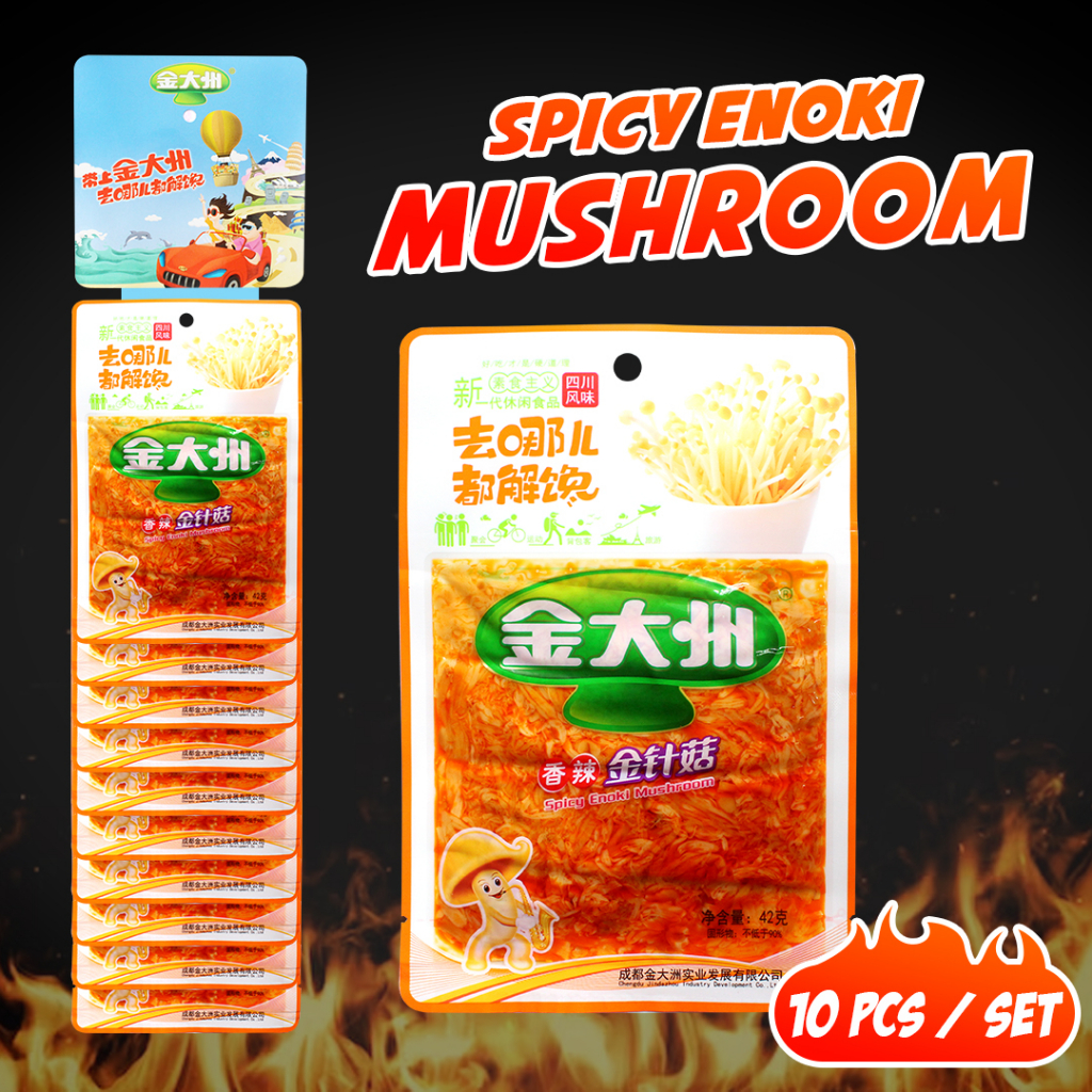 Spicy Enoki Mushroom Jamur Enoki Pedas Snack Cemilan Siap Saji