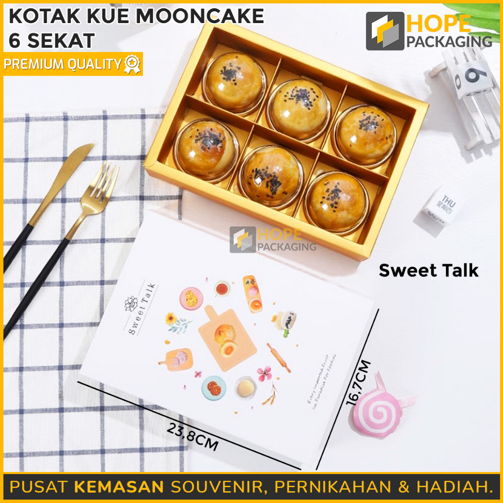 Packaging Kotak Kue Mooncake 6 sekat Size : 23.8x16.7x5.2cm Box Kue Hadiah Souvenir Ulang Tahun Wedding Dus Snack