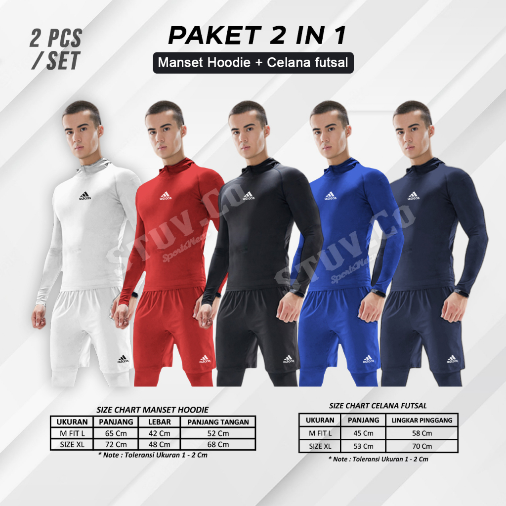 PAKET 2IN1 SETELAN OLAHRAGA MANSET HOODIE DAN CELANA FUTSAL