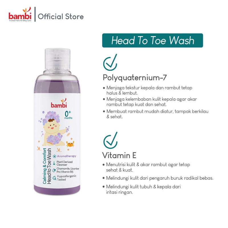 BAMBI Baby Calming &amp; Comfort Head To Toe Wash 200ml