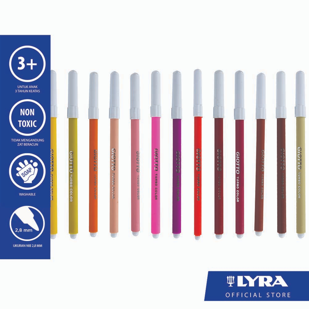 

Giotto Spidol Gambar / Drawing Marker Turbo Color - Ekonomis, Tutup Anti Sedak Aman Untuk Anak