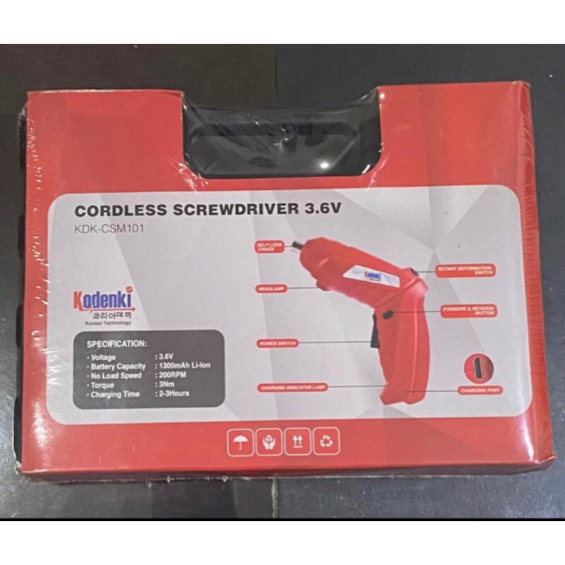 KODENKI KDK-CSM101 Bor cas baterai. Bor obeng cas ulang Bor cordless obeng bor bateray aki kecil 6mi
